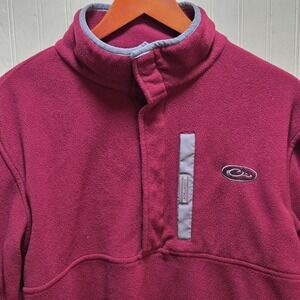 Drake Jacket Mens Large Red Fleece Snap Pullover Magnattach Logo‎ Hunting